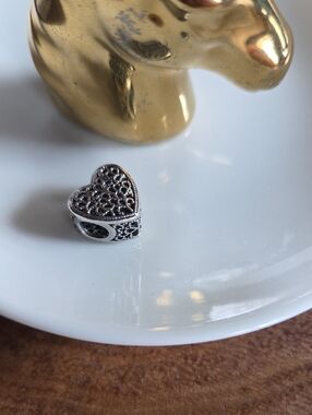 Pandora Filled with Romance Sterling Silver  Heart Charm Bead